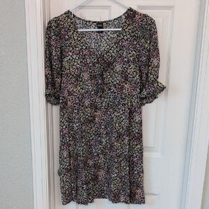 Wild Fable Black and Pink Floral Blouse